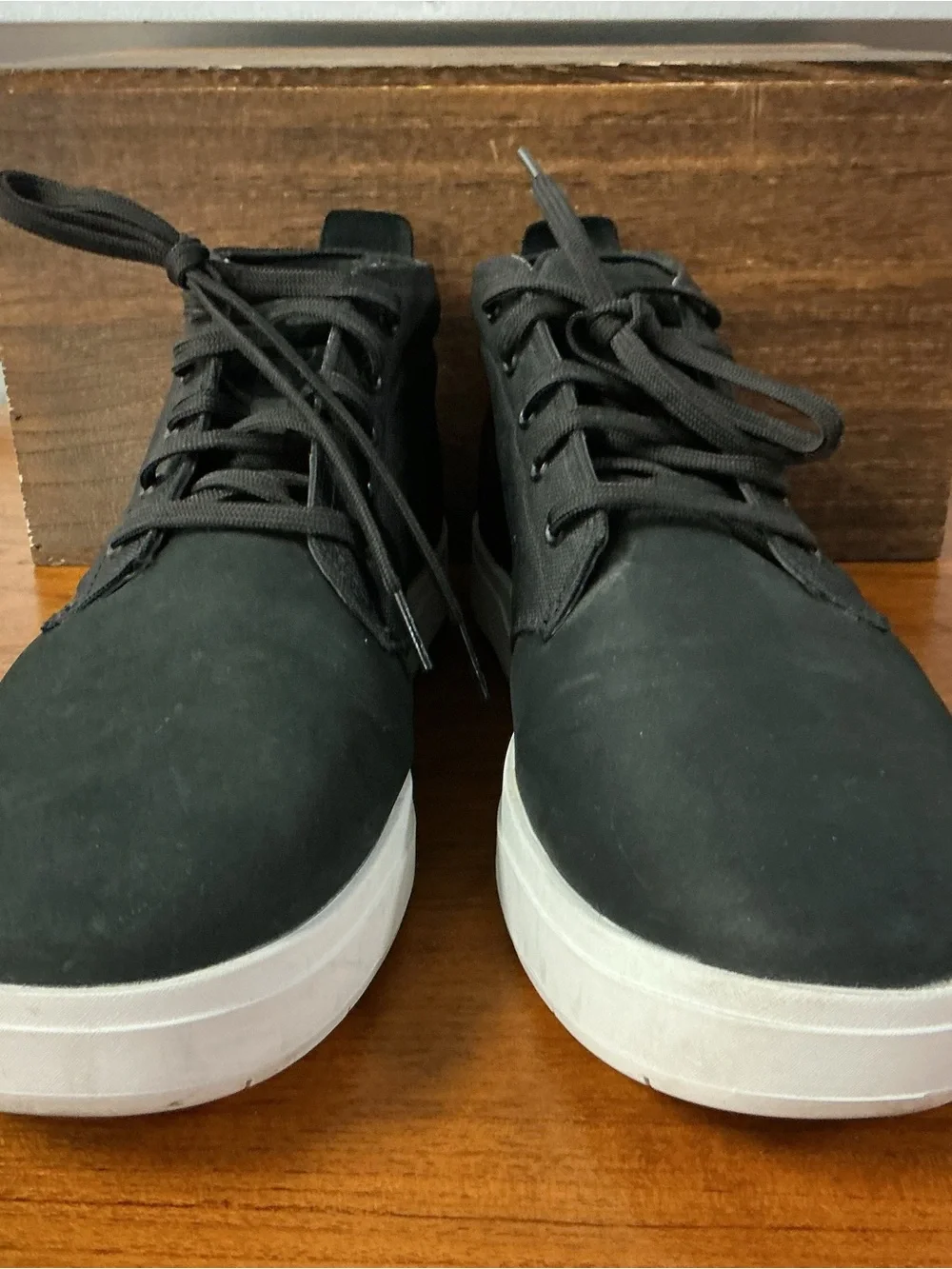Timberland Men Davis Square Chukka Lace Up Leather Cordura Black Shoe Size 12